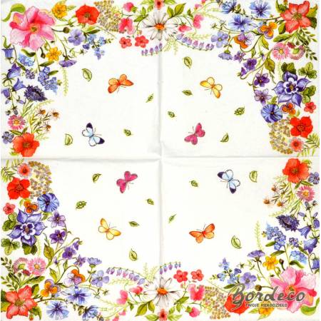 Serwetka decoupage seria DAISY polne kwiaty 33x33cm